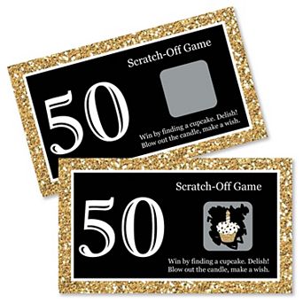 Big Dot Of Happiness Adult 50th Birthday Gold - Birthday Party Game Scratch Off Cards - 22 ct