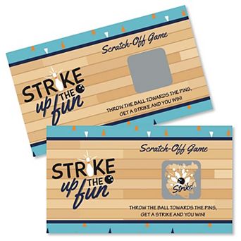 Big Dot Of Happiness Strike Up The Fun Bowling - Birthday Party Game Scratch Off Cards 22 ct