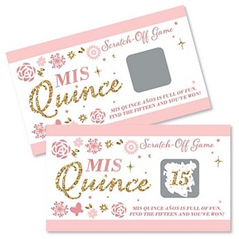 Big Dot Of Happiness Mis Quince Anos - Sweet 15 Birthday Party Game Scratch Off Cards - 22 ct
