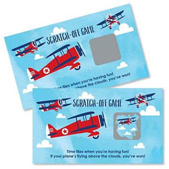 Big Dot Of Happiness Taking Flight Airplane Baby Shower Birthday Party Scratch Off Card 22 ct