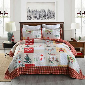 Marcielo 3 pc Christmas Quilt Set Bedspread Set
