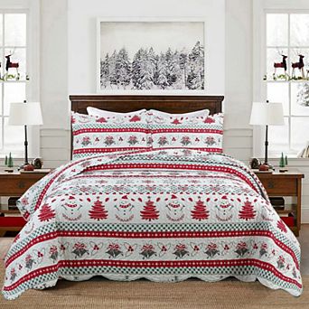 Marcielo 3 pc Christmas Quilt Bedspread Set