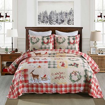 Marcielo 3 pc Christmas Quilt Set Lightweight Bedspread Set