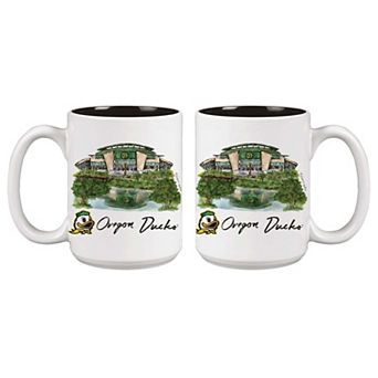 Oregon Ducks Two-Piece 15oz. Laura Wilcox Mascot Mug Set