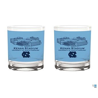 Indigo Falls North Carolina Tar Heels Core Stadium Rocks Glass 2-Pack