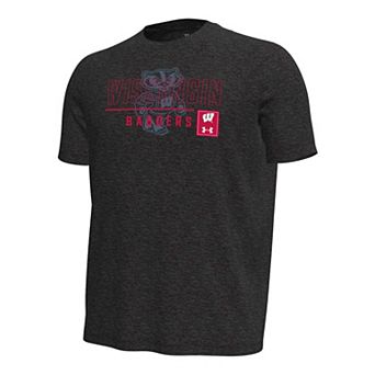 Men's Under Armour Black Wisconsin Badgers Gameday Motion Heavyweight T-Shirt