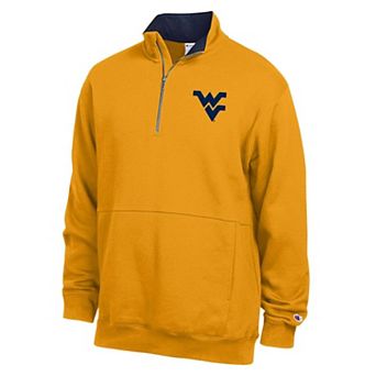 Men's Champion Gold West Virginia Mountaineers Fleece Quarter-Zip Pullover