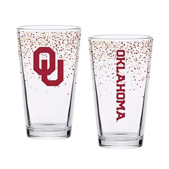 Indigo Falls Oklahoma Sooners Confetti Pints - Set of 2