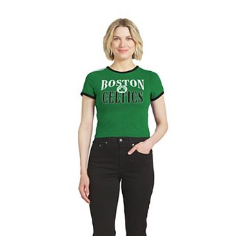 Women's WEAR by Erin Andrews Kelly Green Boston Celtics Ringer Baby T-Shirt