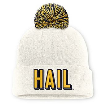 Unisex Nike White Michigan Wolverines Letter Mascot Knit Hat with Pom