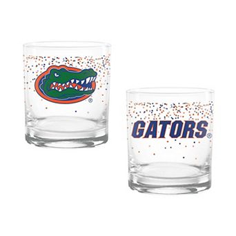 Indigo Falls Florida Gators Confetti Rocks Glass Set of 2