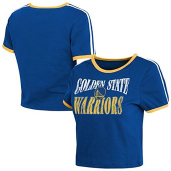 Women's WEAR by Erin Andrews Royal Golden State Warriors Ringer Baby T-Shirt