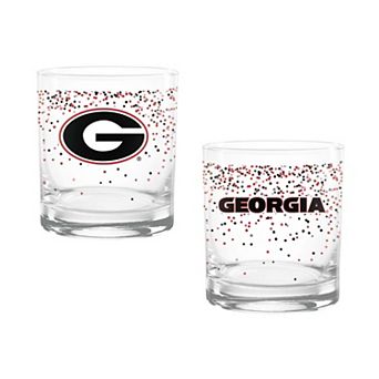 Indigo Falls Georgia Bulldogs Confetti Rocks Glass Set of 2
