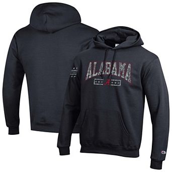 Men's Champion Black Alabama Crimson Tide Operation Hat Trick Camo Script Powerblend Fleece Hoodie