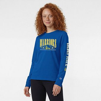 Women's Champion Royal Golden State Warriors Long Sleeve Banner T-Shirt