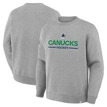 Men's Fanatics Steel Vancouver Canucks Authentic Pro Primary Sweatshirt