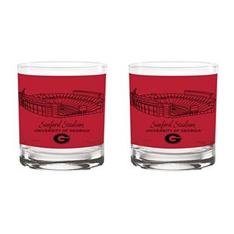 Indigo Falls Georgia Bulldogs Core Stadium Rocks Glass 2-Pack