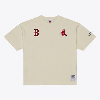 Men's Mitchell & Ness Cream Boston Red Sox Heritage Hues Oversized T-Shirt