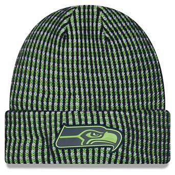 Men's New Era Neon Green Seattle Seahawks 2026 Sideline Cold Weather Cuffed Knit Hat
