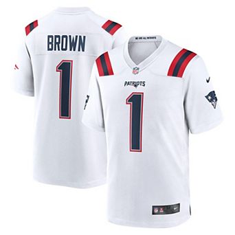 Men's Nike A.J. Brown White New England Patriots Game Jersey