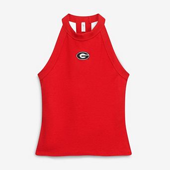 Women's ZooZatz Red Georgia Bulldogs Tri-Blend Racerback Ribbed Tank Top