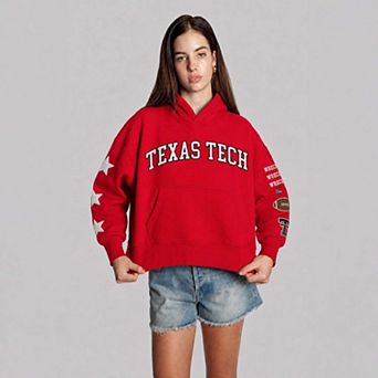 Women's Hype and Vice Red Texas Tech Red Raiders Cropped Spirit Hoodie