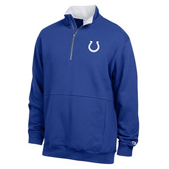 Men's Champion Royal/White Indianapolis Colts Fleece Quarter-Zip Pullover
