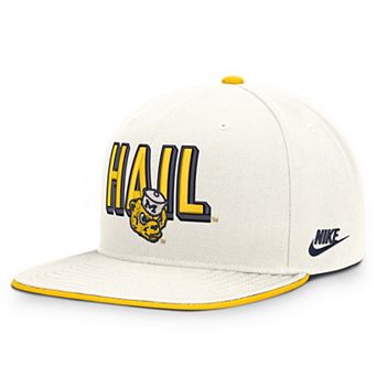 Men's Nike White Michigan Wolverines Legacy Letter & Mascot Pro Snapback Hat