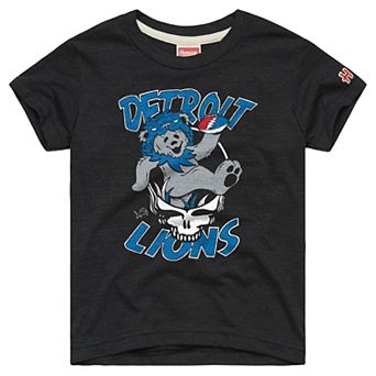 Youth Homage Charcoal Detroit Lions NFL x Grateful Dead Tri-Blend T-Shirt