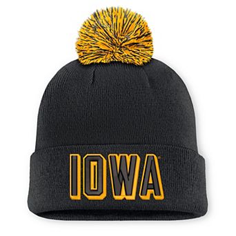 Unisex Nike Black Iowa Hawkeyes Letter Mascot Knit Hat with Pom