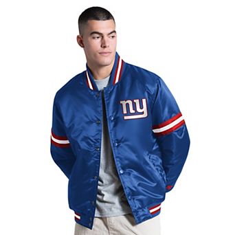 Men's Starter Royal New York Giants Courtside Varsity Full Snap Jacket