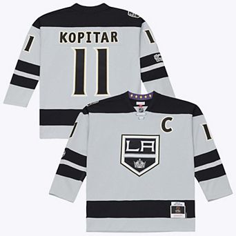 Men's Mitchell & Ness Anze Kopitar Silver Los Angeles Kings 2016/17 Captain Patch Power Play Jersey
