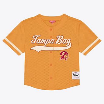 Women's Mitchell & Ness Orange Tampa Bay Buccaneers Plus Size Retro Roots Baseball Jersey