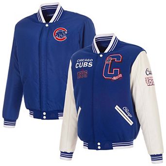 Men's JH Design Royal Chicago Cubs Reversible Varsity Jacket