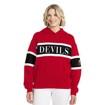 Women's WEAR by Erin Andrews Red New Jersey Devils Colorblock Stripe Hoodie