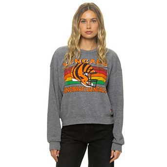 Unisex Aviator Nation Heather Gray Cincinnati Bengals Relaxed Tri-Blend Sweatshirt