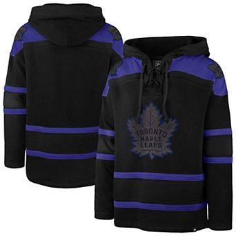 Men's '47 Black Toronto Maple Leafs Fall Color Pop Lacer Hoodie
