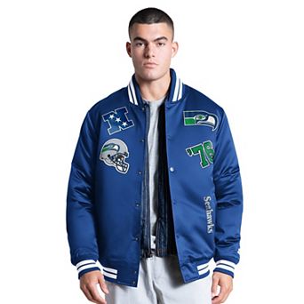 Men's Starter Royal Seattle Seahawks Elite Full Snap Varsity Jacket