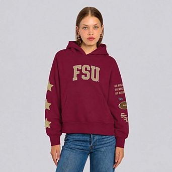 Women's Hype and Vice Garnet Florida State Seminoles Cropped Spirit Hoodie