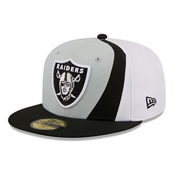 Men's New Era Silver/Black Las Vegas Raiders Shock 59FIFTY Fitted Hat