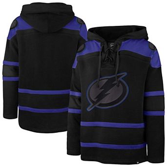 Men's '47 Black Tampa Bay Lightning Fall Color Pop Lacer Hoodie