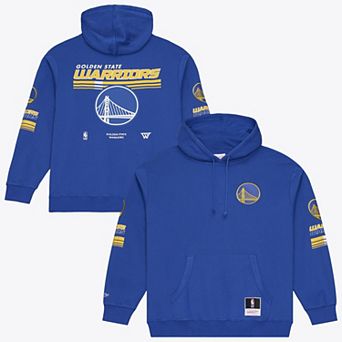 Men's Mitchell & Ness Royal Golden State Warriors Triple Check Fleece Hoodie