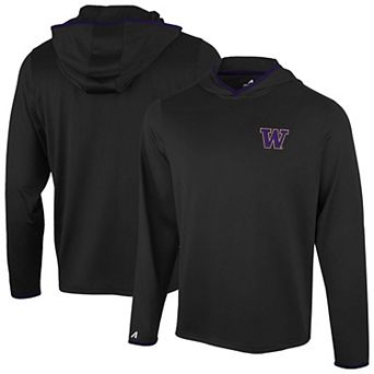 Men's Antigua Black Washington Huskies Brink Color Pop Long Sleeve Hoodie T-Shirt
