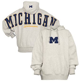 Women's Pressbox Gray Michigan Wolverines Belvedere Oversized Hoodie