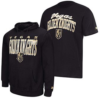 Men's Starter Black Vegas Golden Knights Logo Hoodie & T-Shirt Combo Pack