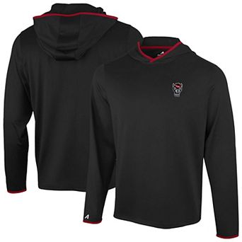 Men's Antigua Black NC State Wolfpack Brink Color Pop Long Sleeve Hoodie T-Shirt