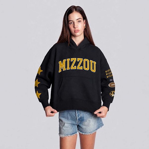 Women's Hype and Vice Black Missouri Tigers Cropped Spirit Hoodie