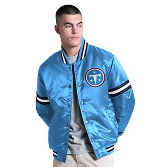 Men's Starter Light Blue Tennessee Titans Courtside Varsity Full Snap Jacket