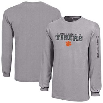 Youth Champion Heather Gray Clemson Tigers Operation Hat Trick Long Sleeve T-Shirt