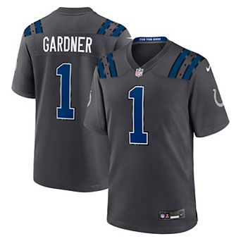 Men's Nike Ahmad Sauce Gardner Anthracite Indianapolis Colts 2026 Rivalries Collection Game Jersey